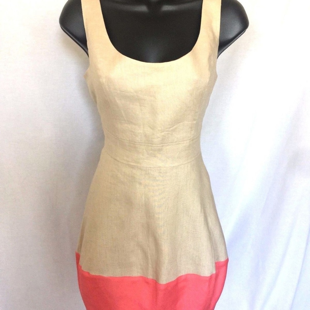 Linen Color Block Dress - Picture 2 of 3